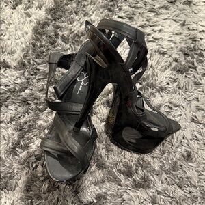 Jessica Simpson Black Strappy Heels